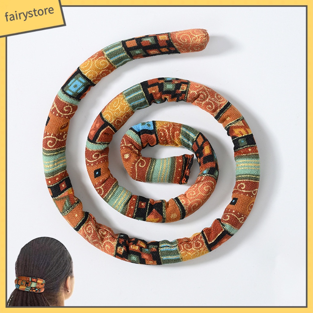 Giá Đỡ Dây Buộc Tóc Đuôi Ngựa Bằng Dây Sắt Linh Hoạt In Họa Tiết Thổ Cẩm Cổ Điển