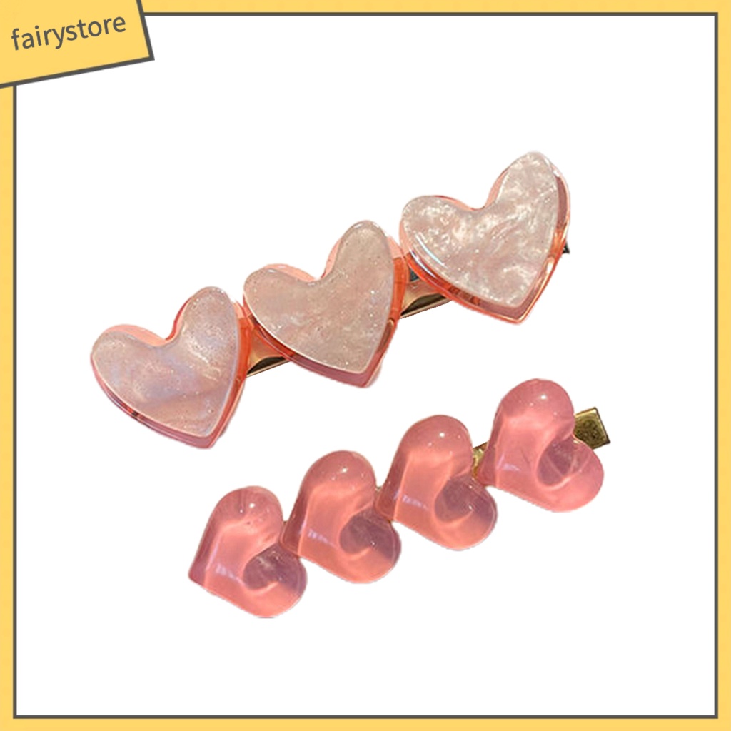 Set 2 Kẹp Tóc Hình Trái Tim Xinh Xắn Cho Nữ