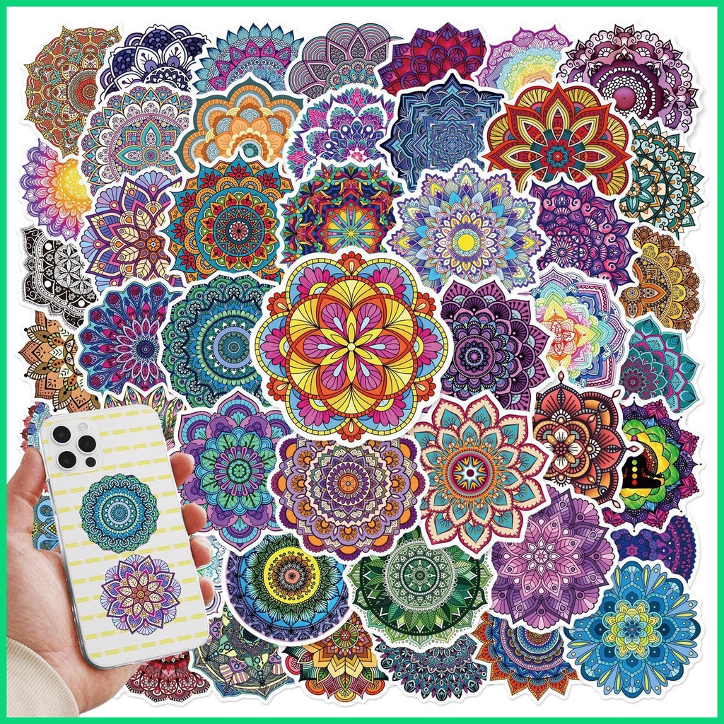 Bộ 50 Đề Can Dán Trang Trí Điện Thoại Chống Thấm Nước Nhiều Màu Dễ Thương