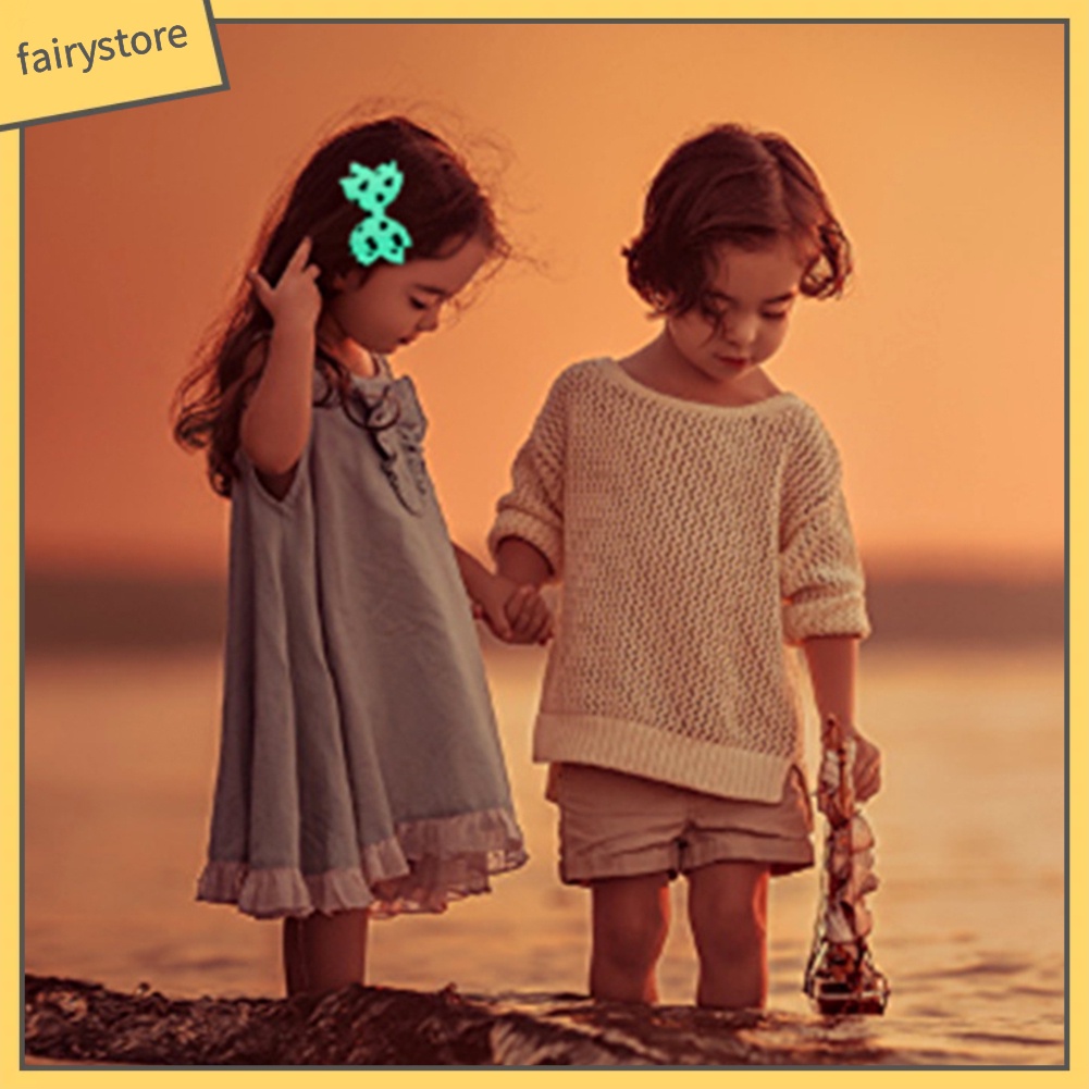 Kẹp Tóc Hình Ngôi Sao / Trái Tim Đính Kim Sa Lấp Lánh Xinh Xắn Cho Bé Gái