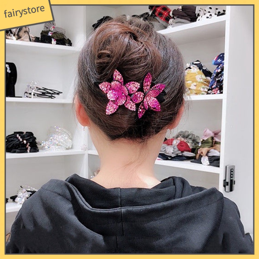 Kẹp Tóc Mỏ Vịt Đính Đá Hình Bông Hoa Xinh Xắn