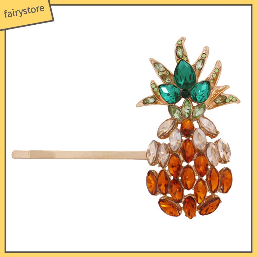 Set 3 Kẹp Tóc Hình Quả Dứa Đính Đá Nhiều Màu Sắc Cho Nữ