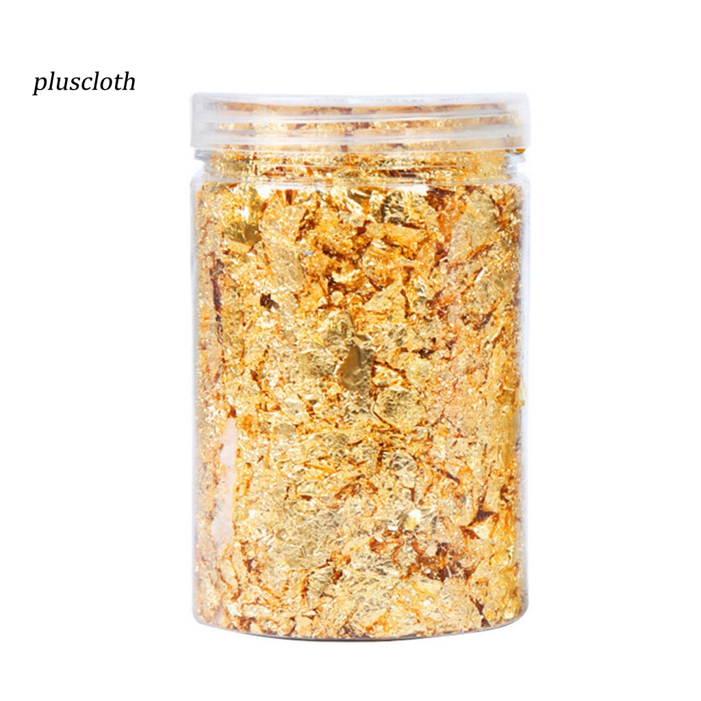 < Plusclothing > Lọ 10g Móng Tay Giả Lá Kim Loại Siêu Mỏng Không Đều Lấp Lánh