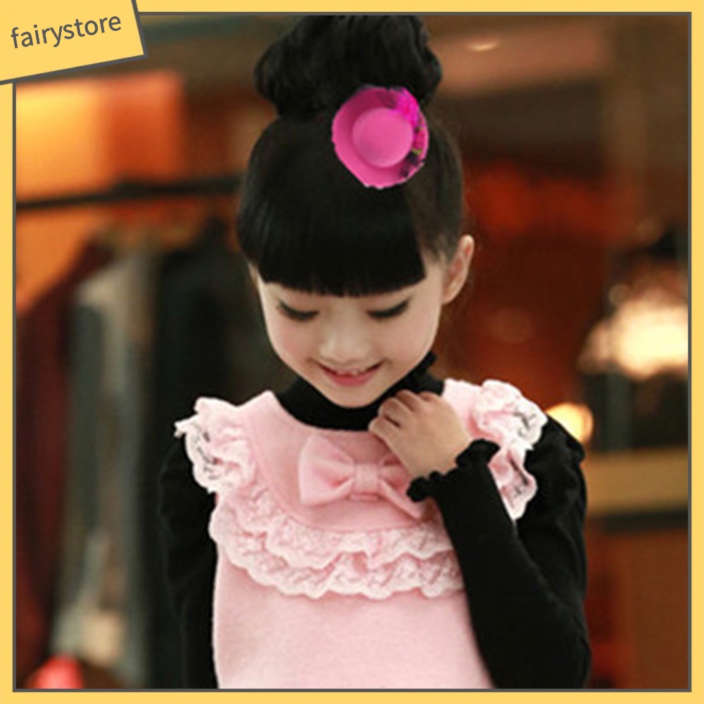 Set 6 Kẹp Tóc Hình Nón Vành Nhỏ Phối Mạng Che Mặt Cho Bé Gái