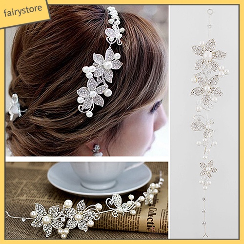 Băng Đô Cài Tóc Đính Hoa Và Ngọc Trai Nhân Tạo Thời Trang
