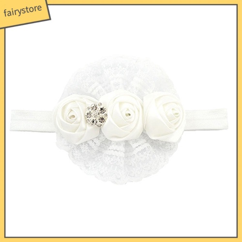 Băng Đô Ren Hoa Hồng Co Giãn Dễ Thương Cho Bé Gái