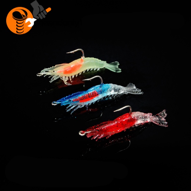 Mồi Câu Cá Giả Hình Tôm Dạ Quang Mềm Mại Tiện Dụng