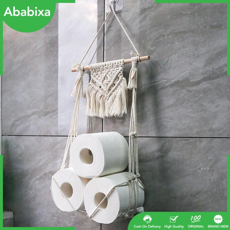 Giá Đỡ Cuộn Giấy Vệ Sinh [Ababixa] Túi Lưới Gắn Tường Trang Trí Phòng Tắm / Nông Trại / Tiệc Cưới