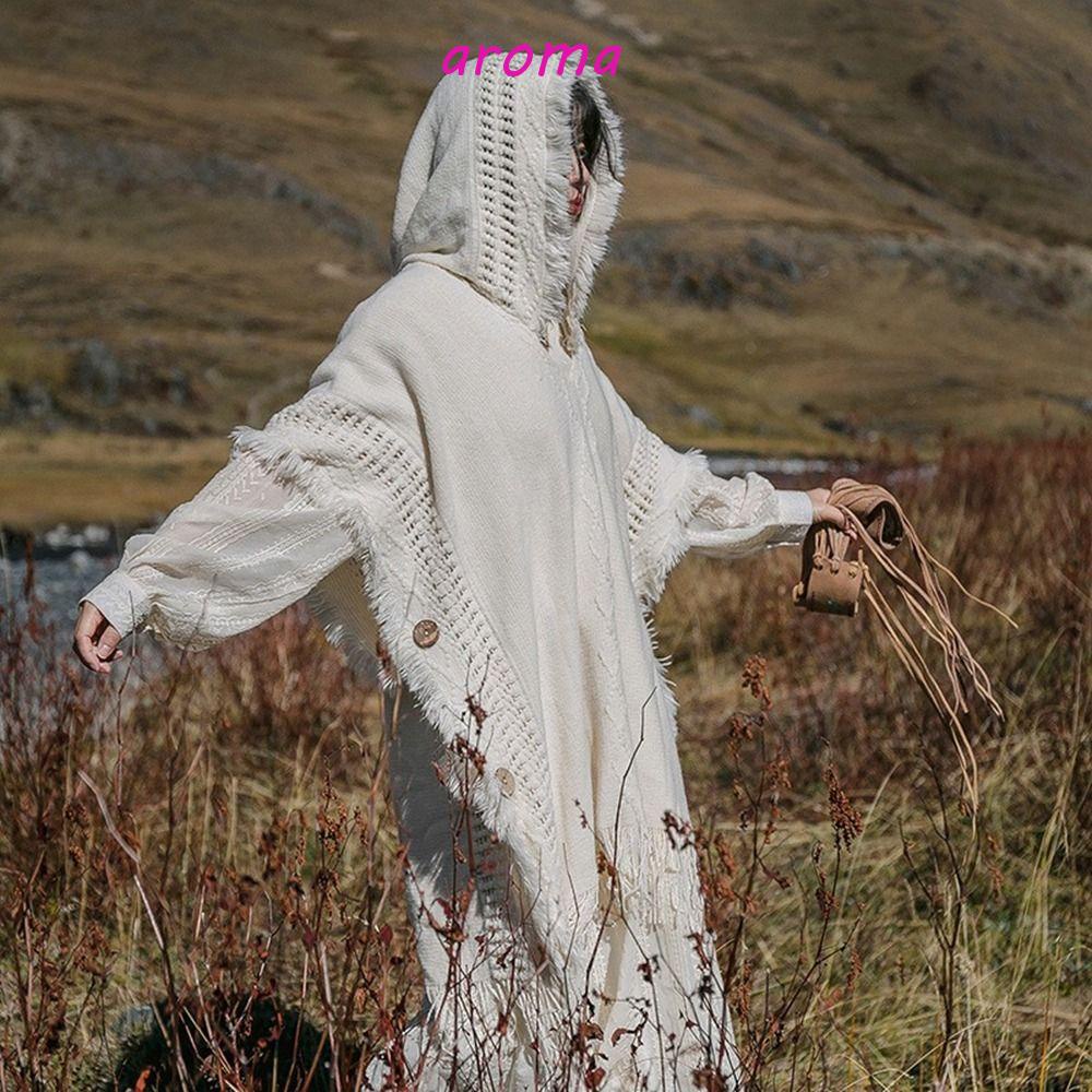 Khăn Choàng Cổ Có Mũ Trùm Đầu Phối Tua Rua Phong Cách Cổ Điển Thời Trang Mùa Đông Cho Nữ