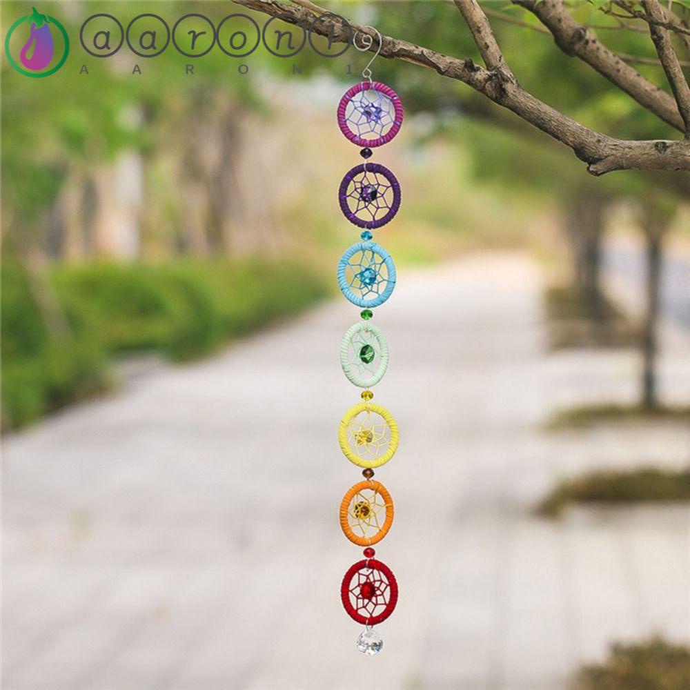 Aaron1 Lưới Bắt Giấc Mơ Lấp Lánh Đơn Giản Trang Trí Nhà Trẻ|Chuông Gió Cầu Vồng Thủ Công Treo Trang Trí Xe Hơi