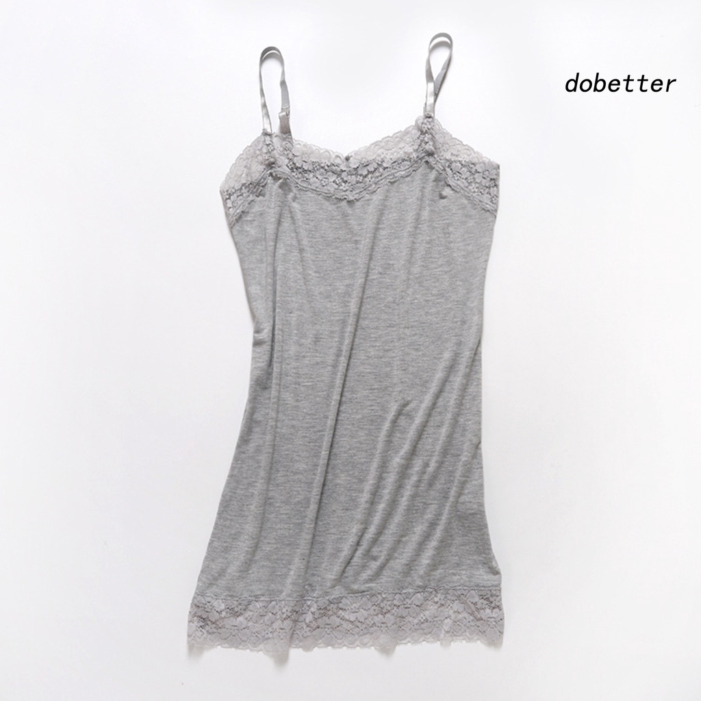 Áo Hai Dây Cổ Chữ V Phối Ren Mỏng Co Giãn Màu Sắc Trơn Quyến Rũ Cho Nữ