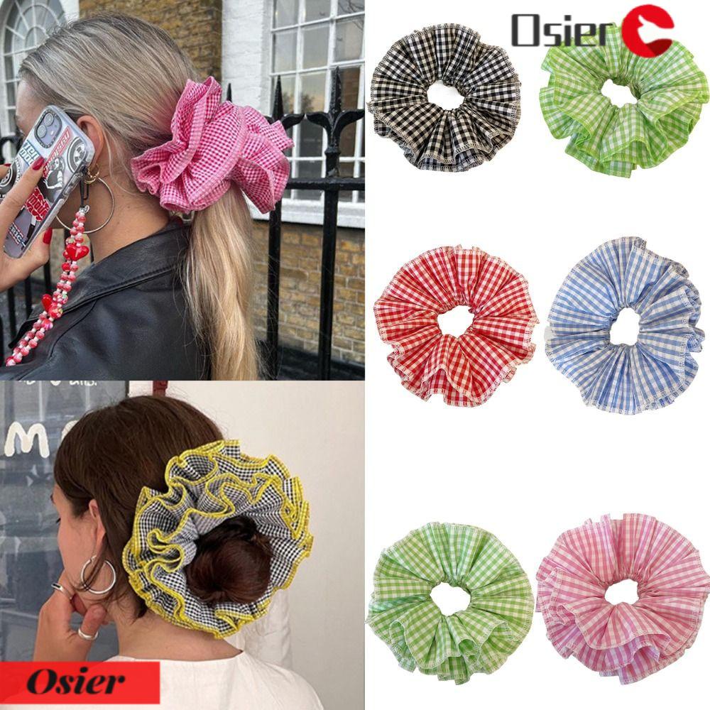 Dây Cột Tóc Scrunchies 1 Bản Lớn In Họa Tiết Hoa Xinh Xắn Thời Trang