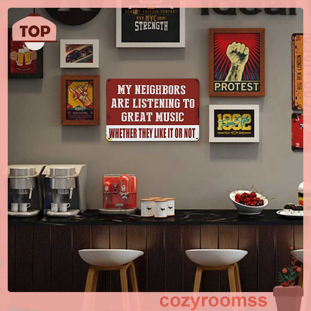 Bảng Kim Loại Chữ Nhật Treo Tường Trang Trí Phong Cách Vintage