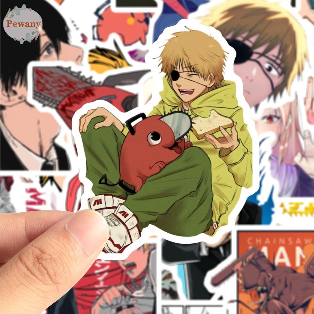 Bộ 52 Miếng Dán Chống Thấm Nước Hình Cưa Xích PEWANY Anime Trang Trí Vali / Điện Thoại / Ván Trượt DIY