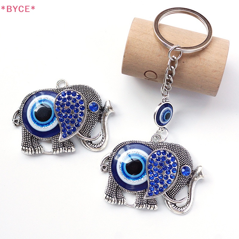 Móc Khóa Hình Voi Mắt Xanh Bằng Kim Loại Đính Đá Sáng Tạo Cho Nam Và Nữ Mới