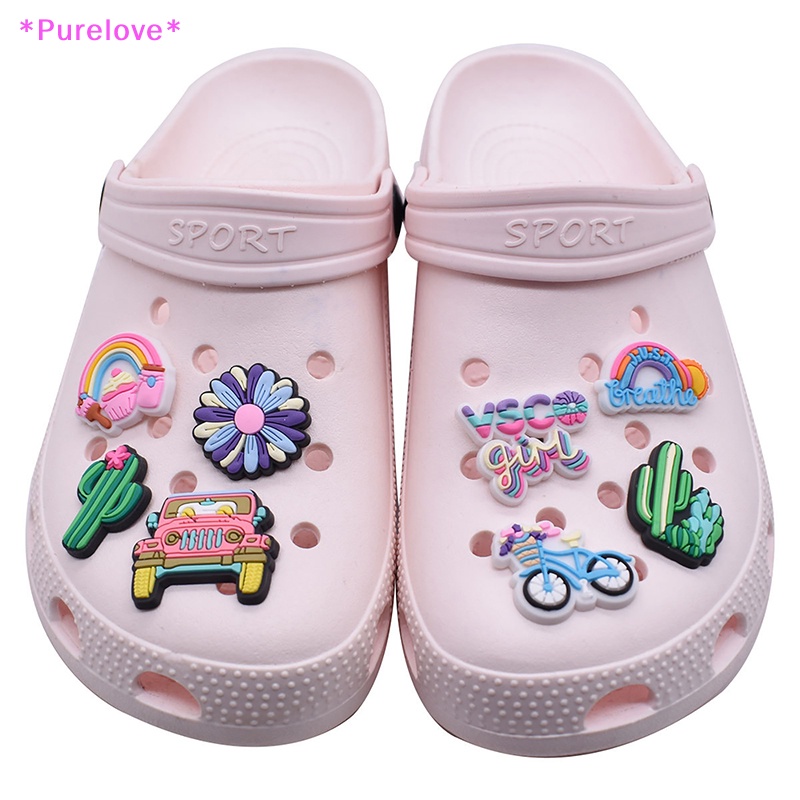 Set 10 Phụ Kiện Khóa Giày Bằng PVC Họa Tiết Hoạt Hình Dễ Thương Cho Jibz Charm Kids Mới