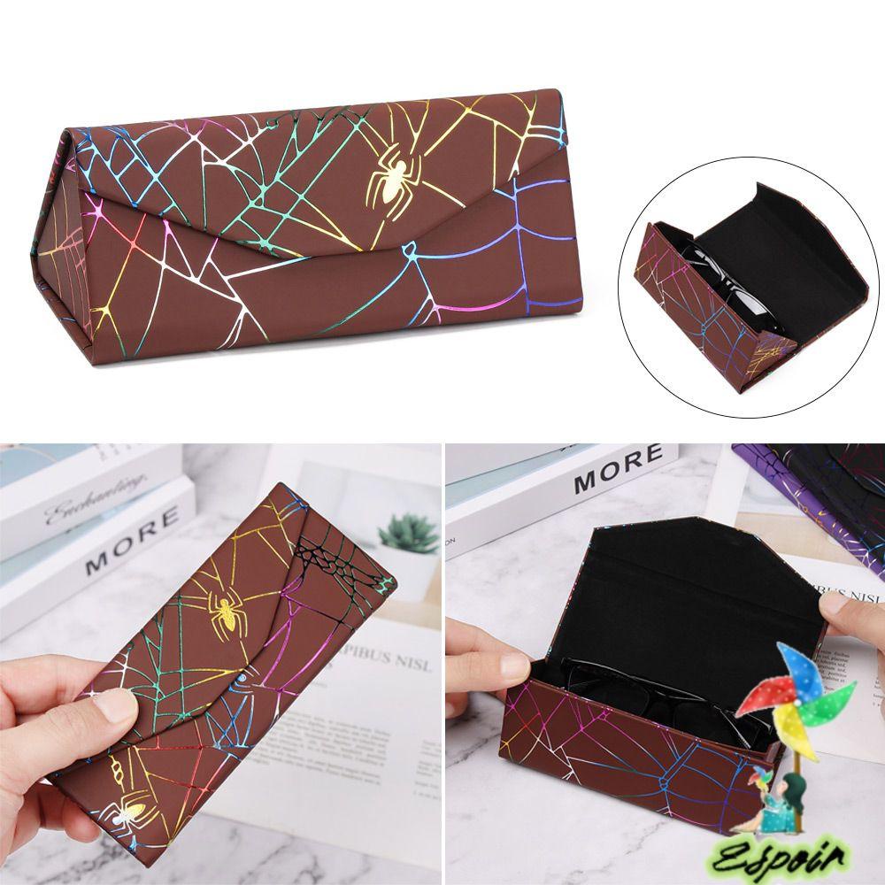 ESPO Hộp Đựng Mắt Kính Hình Tam Giác In Họa Tiết Nhện Độc Đáo Tiện Dụng Mang Theo Du