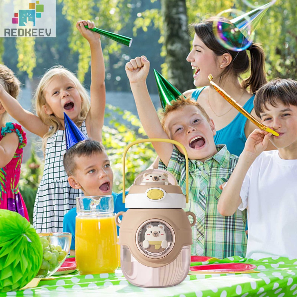 Bình Nước Thể Thao 1100ml Có Ống Hút Thiết Kế Chống Tràn Cho Bé