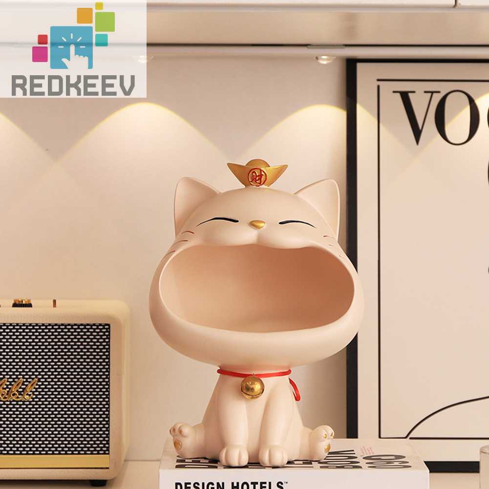 Giá Đỡ Chìa Khóa Bằng Nhựa Resin Hình Mèo May Mắn Cho Quán Cà Phê