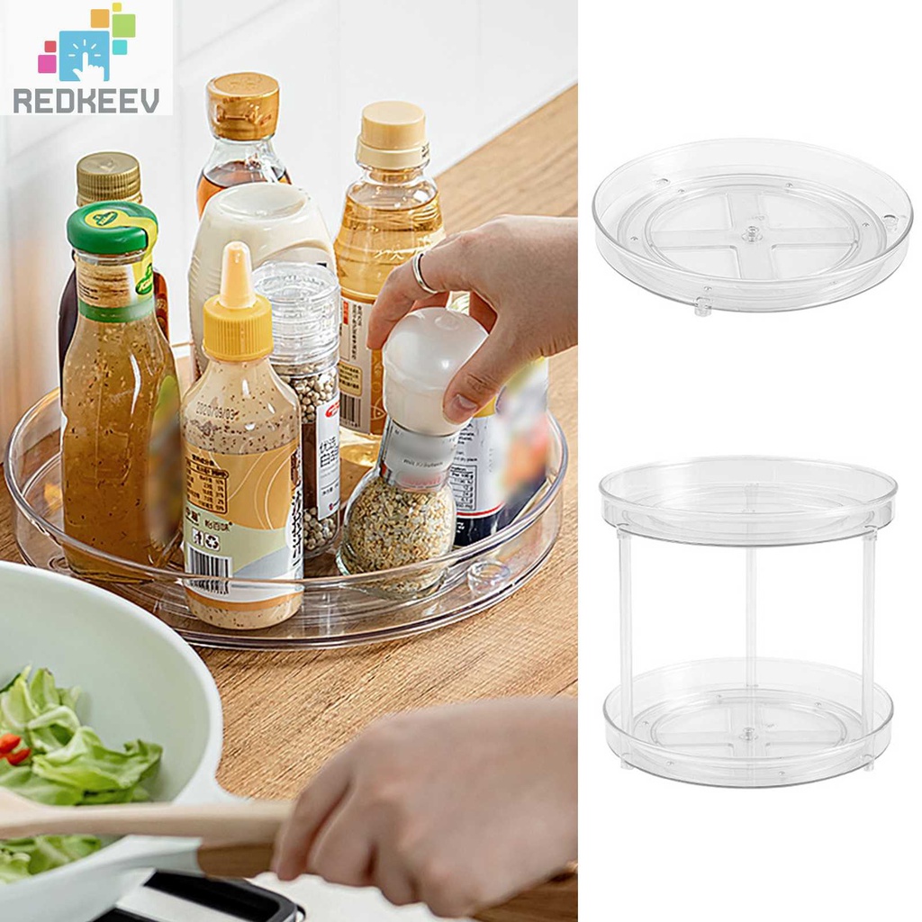 Giá Đỡ Đựng Gia Vị Một / Hai Tầng Xoay 360 Độ Cho Nhà Bếp