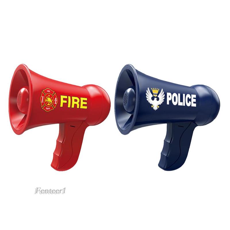 [Fenteer1] Đồ Chơi Điện Đàm Cảnh Sát Megaphone Phát Ra Âm Thanh Màu Xanh Dương Cho Bé