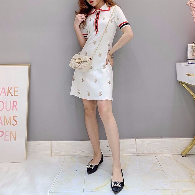 Áo POLO Dệt Kim Thêu Hình Ong Phong Cách Mới Năm 2023