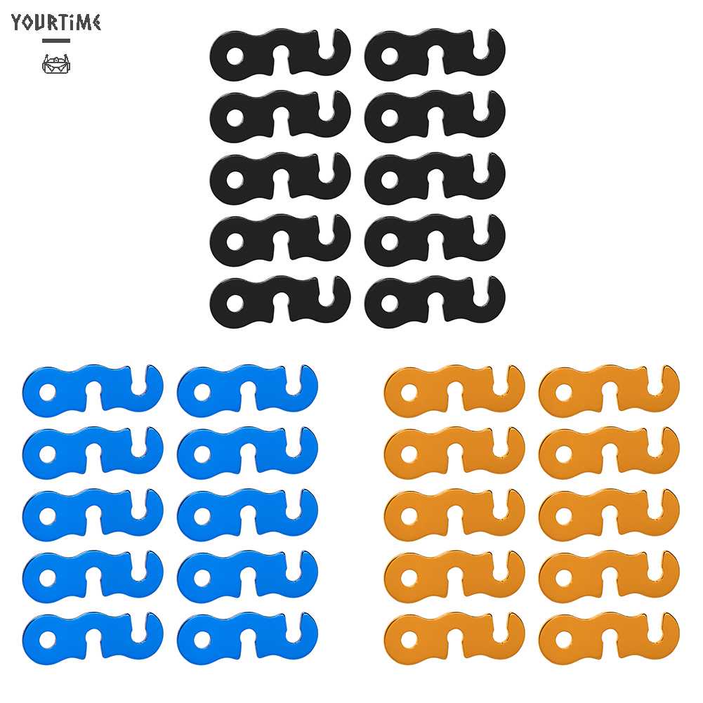 Bộ 10 Móc Khóa Dây Lều Cắm Trại Hình Chữ S