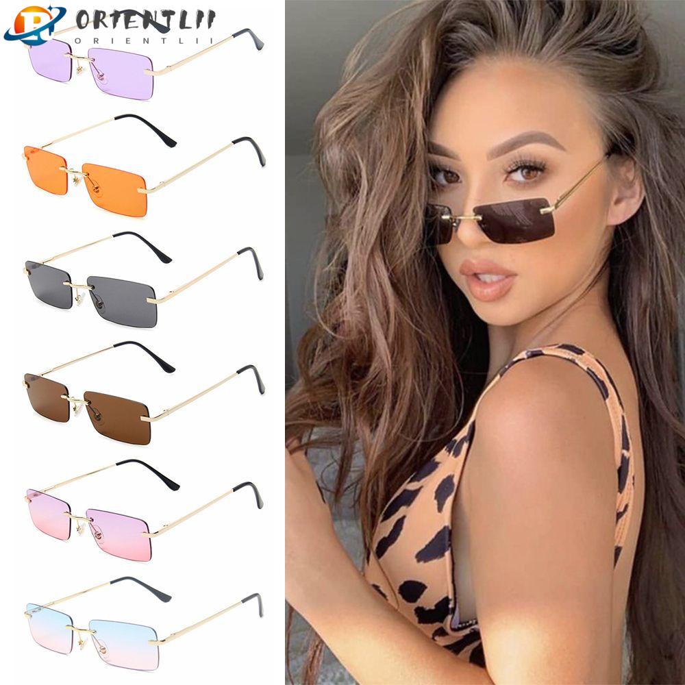 Kính Mát Hình Chữ Nhật Chống Tia UV400 Phong Cách Vintage Dành Cho Nữ