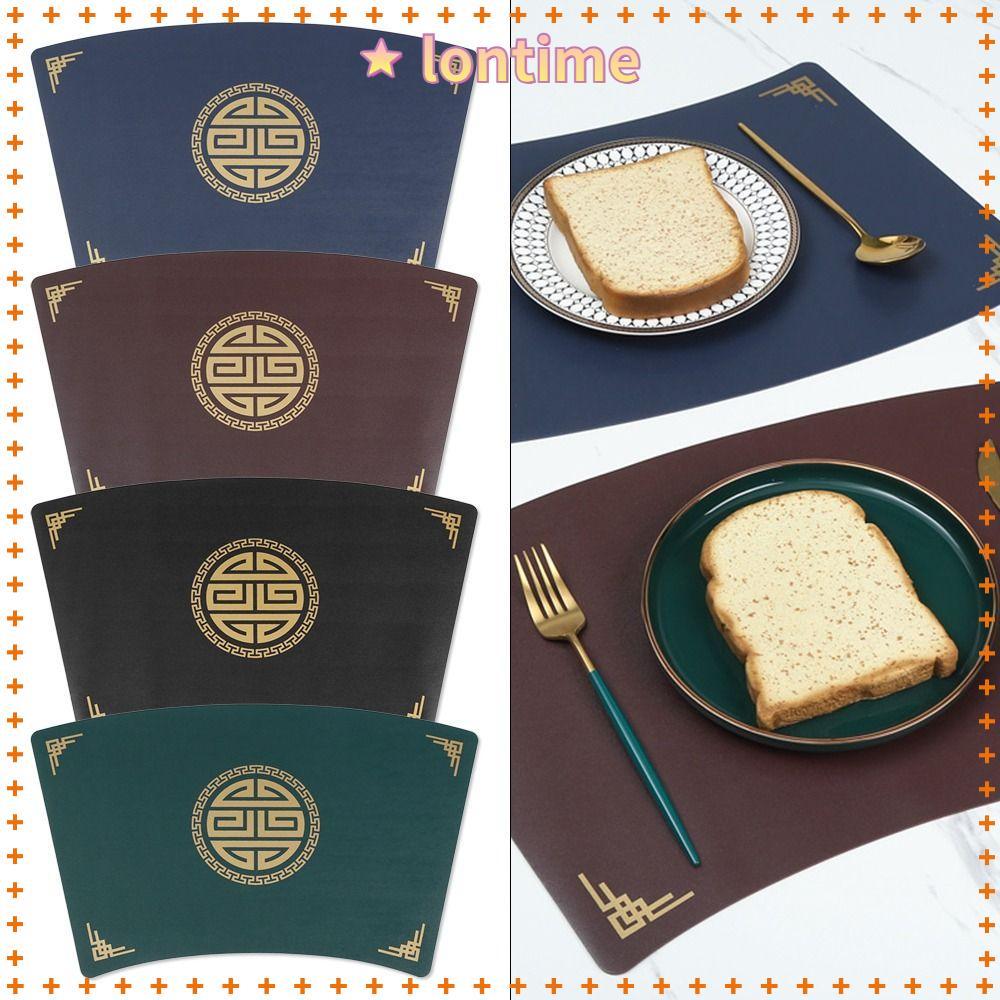 Tấm Lót Bàn Ăn Bằng Da PU Cách Nhiệt Chống Trượt Phong Cách Trung Hoa