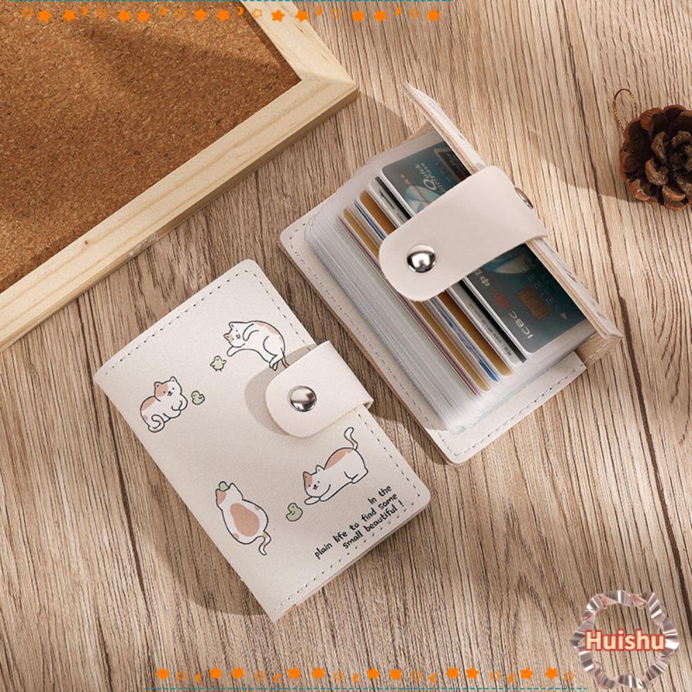 Ví Đựng Thẻ Bằng Da Bò Chống Trộm Hình Mèo