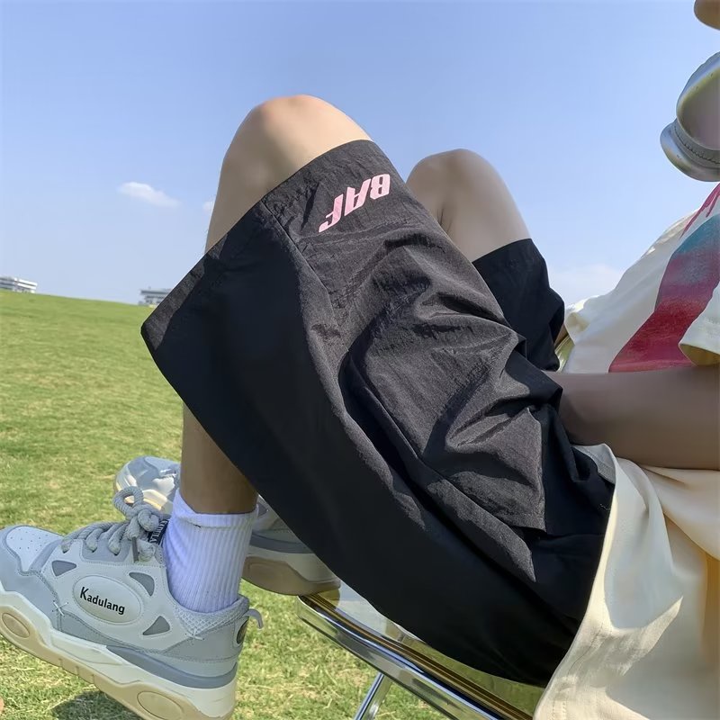 Quần Short Thể Thao Năm Tấc Dáng Rộng Mỏng Nhanh Khô Màu Hồng Phong Cách Mới Mùa Hè Cho Nữ