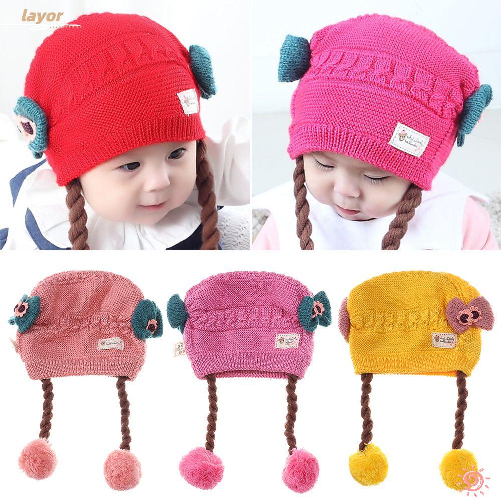 Mũ Dệt Kim Đính Tóc Giả Mềm Mại Co Giãn Thoải Mái Dành Cho Bé Gái