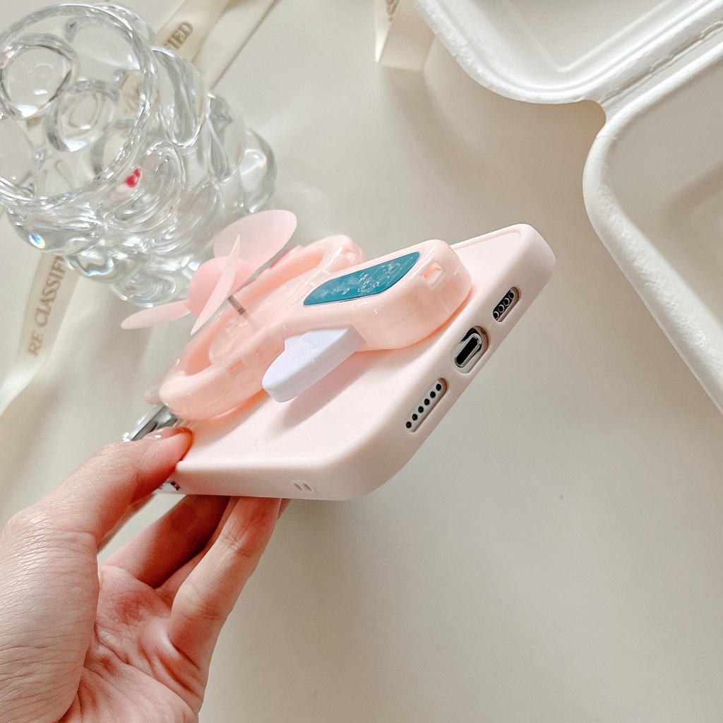 Ốp Điện Thoại Silicon TPU Mềm Chống Rơi Có Vòng Đỡ Xoay 3D Dễ Thương Cho iPhone 11 13 12 14 Pro Max