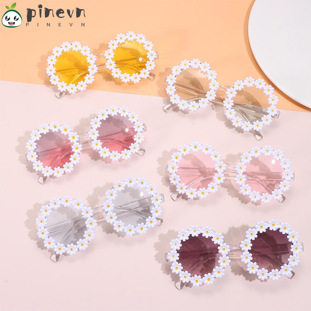 Kính Mát Gọng Tròn Họa Tiết Hoa Cúc Thời Trang Cho Nữ
