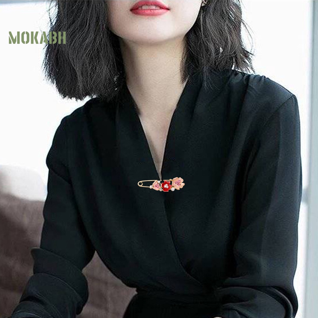 Ghim Cài Áo Hình Hoa Đính Đá Mạ Điện Dễ Phối Đồ Thời Trang Cho Nữ