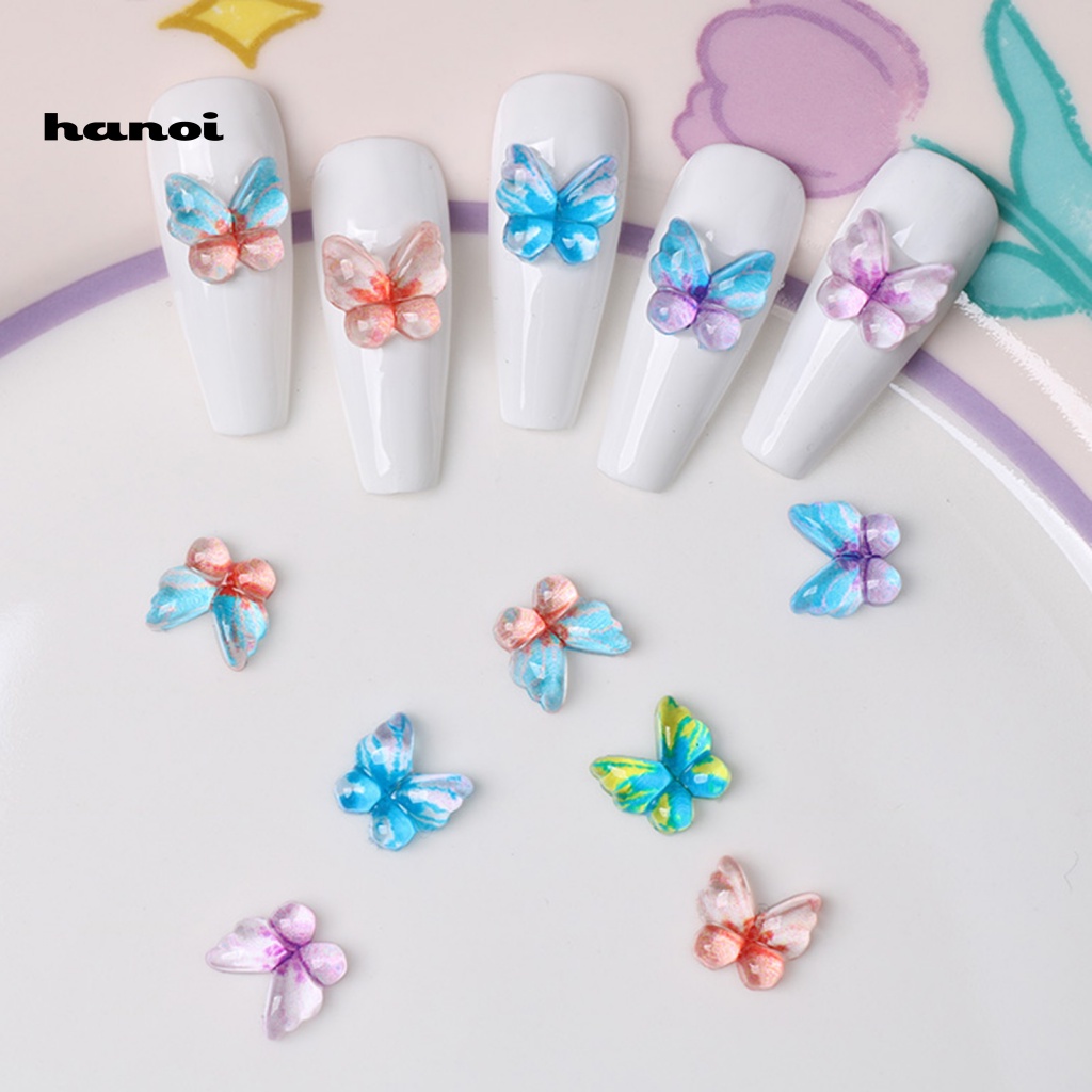 1 Túi Phụ Kiện Trang Trí Móng Tay Hình Bướm Nhiều Màu Sắc Dễ Thương Dành Cho Nữ