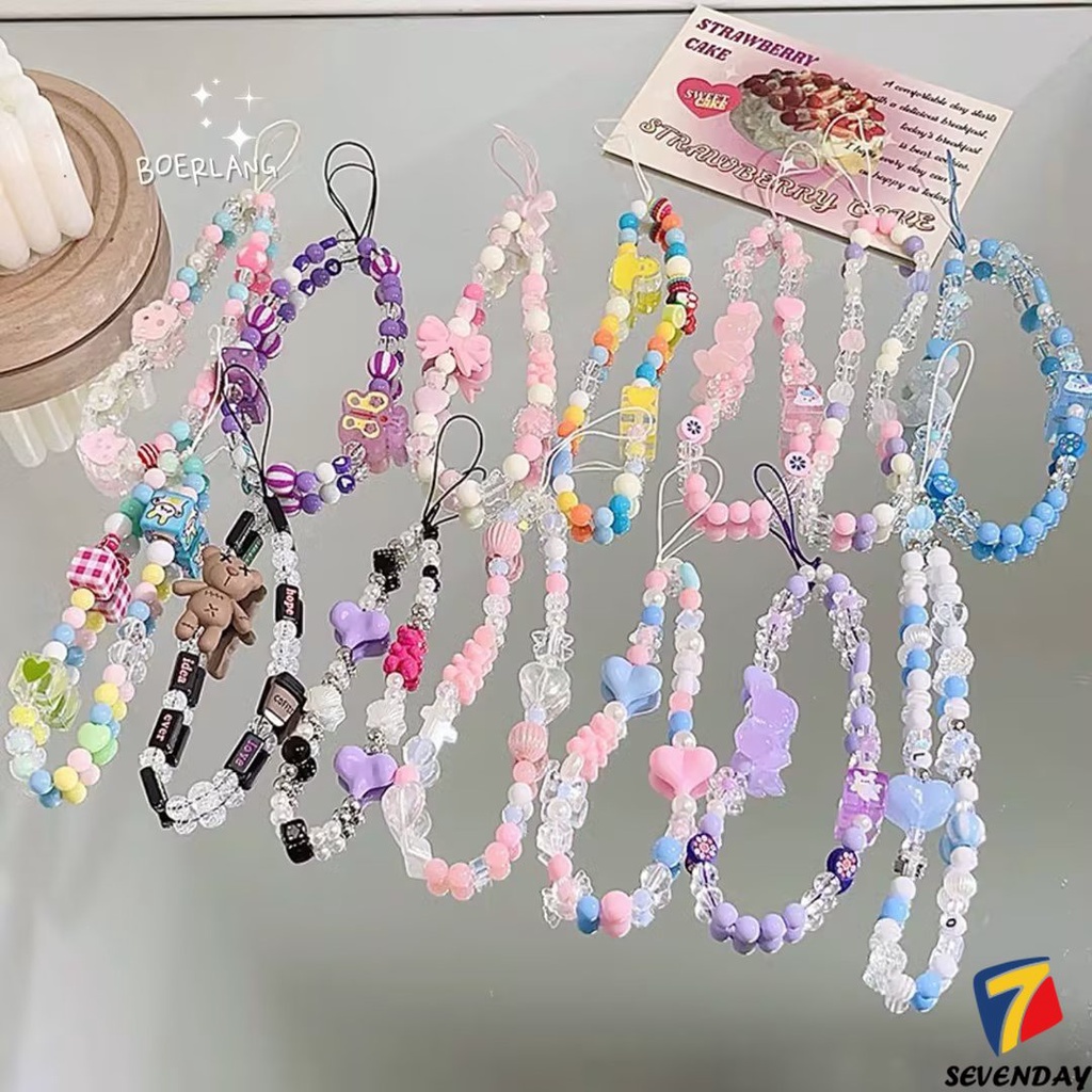Dây Đeo Điện Thoại Xâu Hạt Ngọc Trai Giả Hình Thỏ / Gấu Hoạt Hình Kiểu Hàn Quốc Dễ Thương