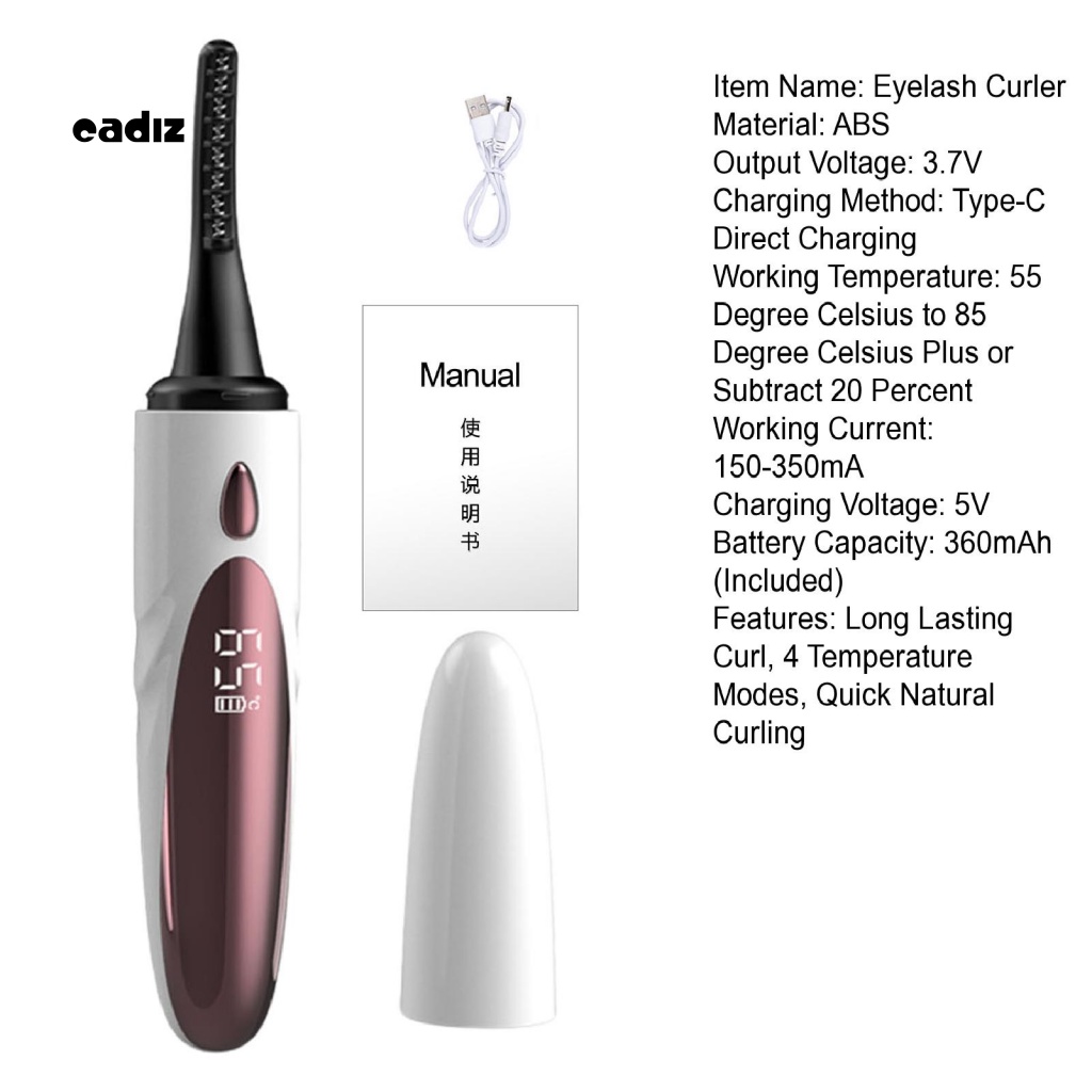 Dụng Cụ Uốn Cong Lông Mi Tự Nhiên 4 Chế Độ Điều Chỉnh Nhiệt Độ Nhanh Chóng Lâu Trôi Chống Bỏng Sạc USB