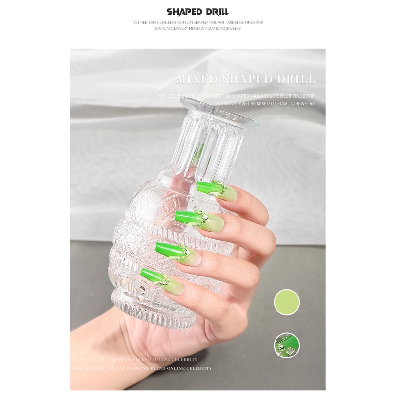 Set 100 Hạt Đá Kim Cương Giả Lấp Lánh Màu Vàng Cam Đen Hồng Trang Trí Móng Nghệ Thuật DIY