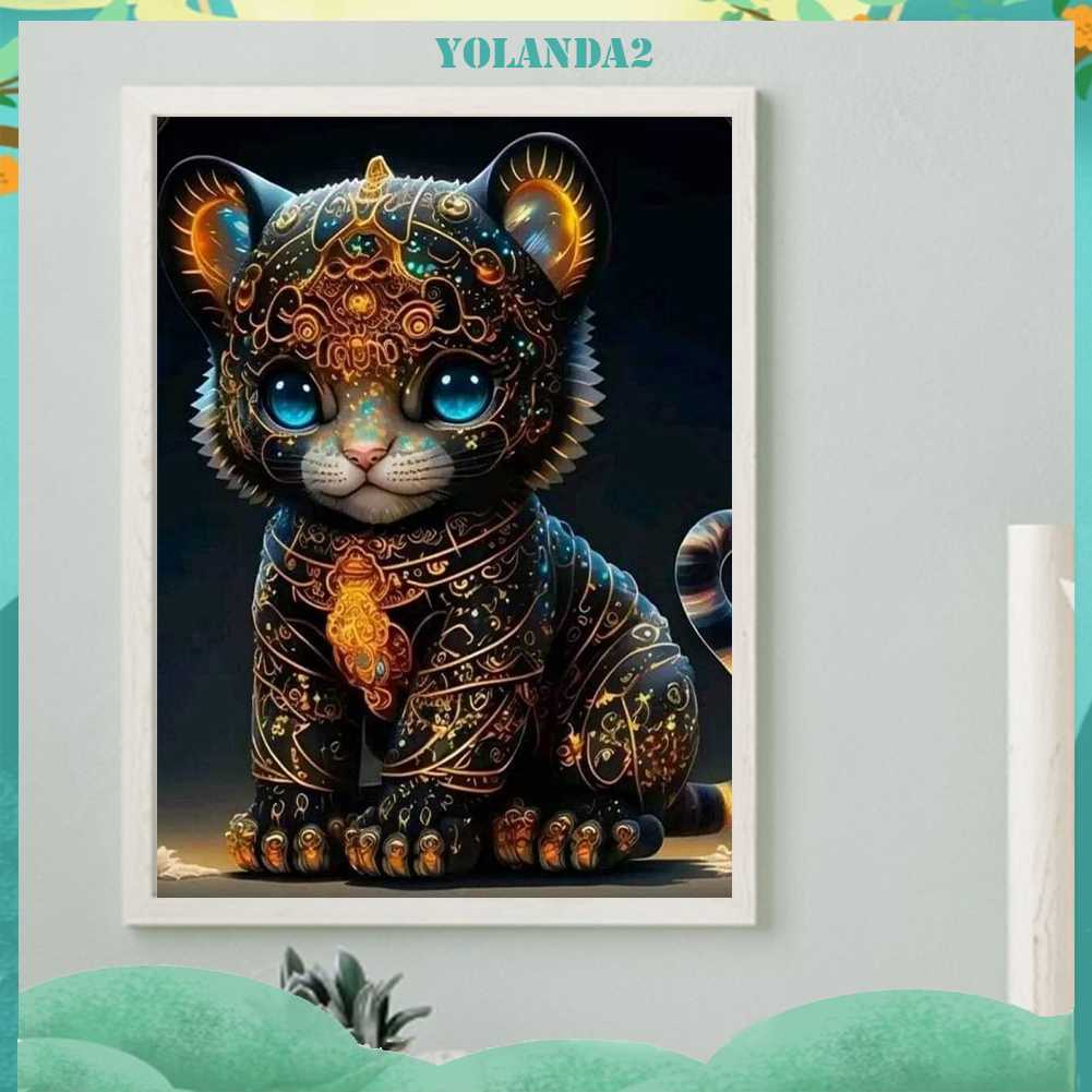 Tranh Đính Đá Kim Cương Toàn Bộ 5D DIY Hình Vẽ Mèo Trang Trí Nhà Cửa