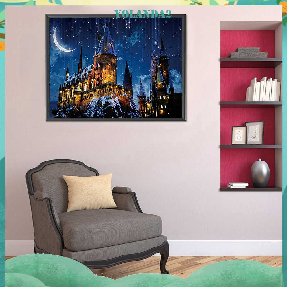 Tranh Đính Đá Kim Cương Toàn Bộ 5D DIY Hình Lâu Đài