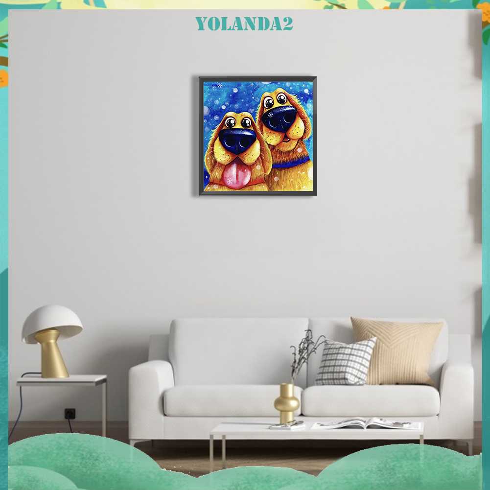 Tranh Đính Đá Kim Cương Toàn Bộ 5D DIY Hình Vẽ Chó Trang Trí Nhà Cửa