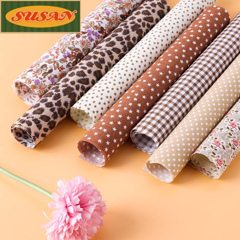 Set 7 Tấm Vải Cotton Họa Tiết Vintage May Vá Thủ Công
