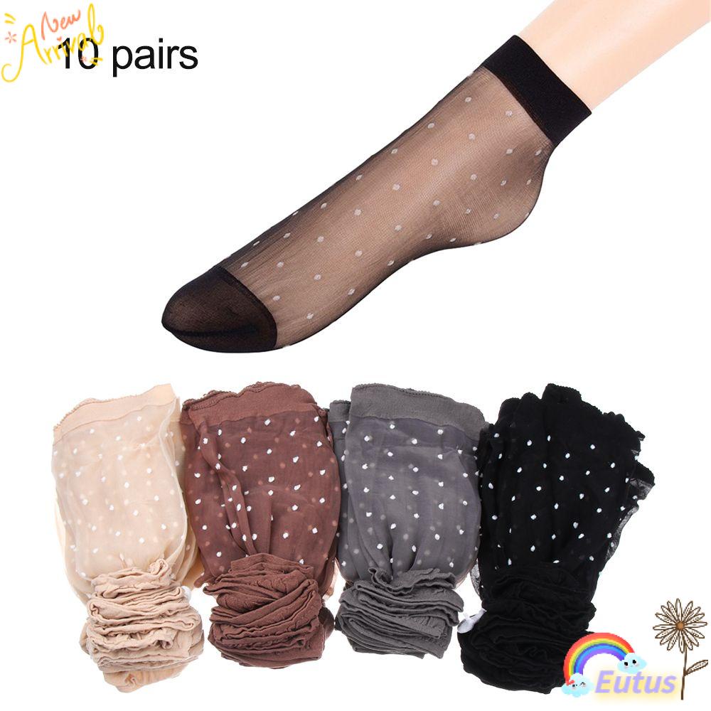 Set 10 Đôi Tất Lụa Siêu Mỏng Co Giãn Gợi Cảm Cho Nữ ​