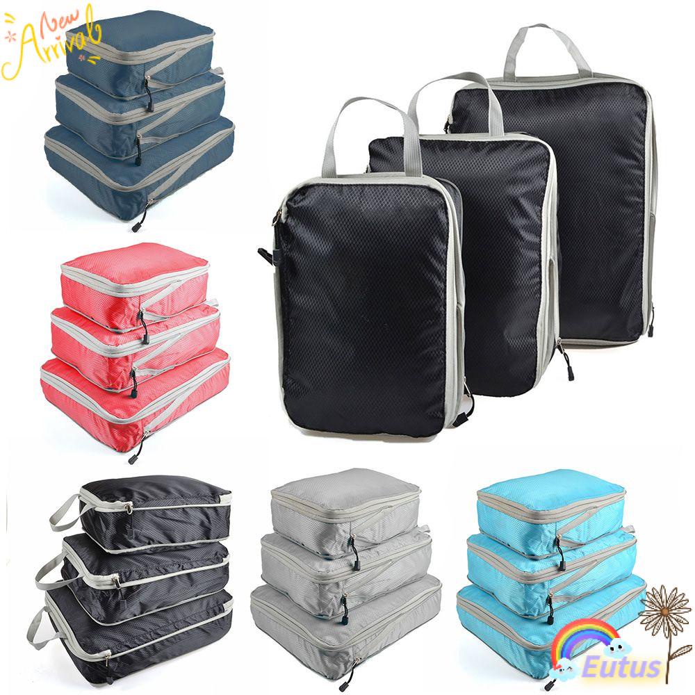 Set 3 Túi Đựng Hành Lý Có Thể Gấp Gọn Tiện Dụng Khi Đi Du Lịch