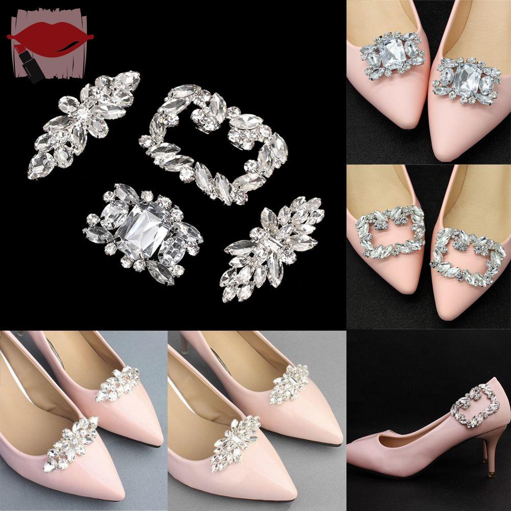 Kẹp Giày Mềm Mại|Kẹp Tóc Hình Vuông Đính Đá Sang Trọng Cho Cô D