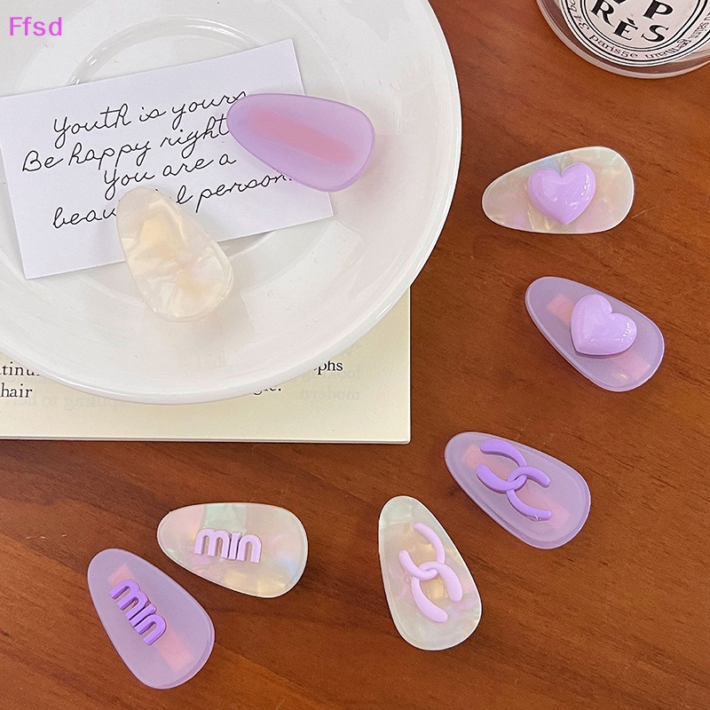 {Ffsd} Kẹp Tóc Hoạt Hình Gấu Màu Tím In Chữ Acetate Thanh Lịch Cho Nữ * Hàng Bán Chạy