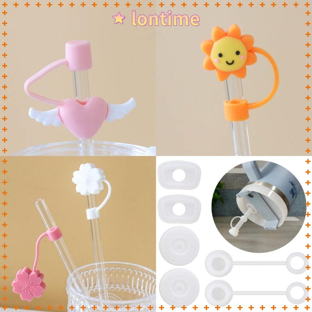 10 Nắp Đậy Ống Hút Bằng Silicone Hình Động Vật Hoạt Hình