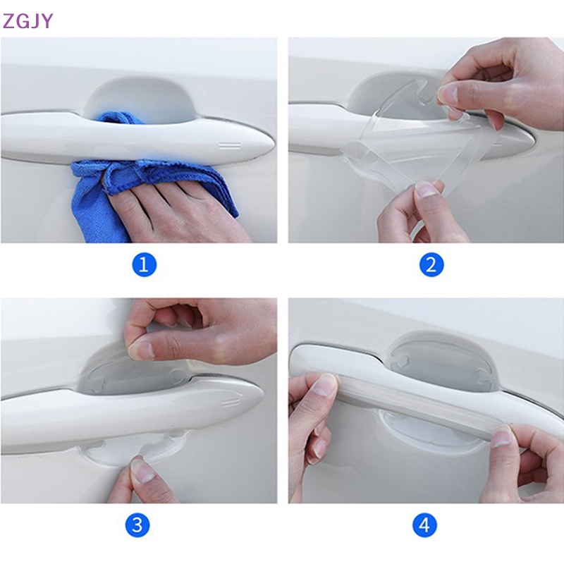 Bộ 8 Miếng Dán TPU Trong Suốt Bảo Vệ Tay Nắm Cửa Xe Hơi Chống Trầy Mới