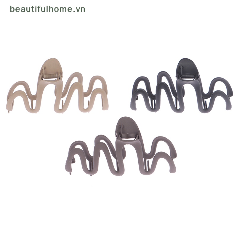 Kẹp Tóc Càng Cua Hình Gợn Sóng / Hình Học Màu Đục Cho Nữ [beauty]